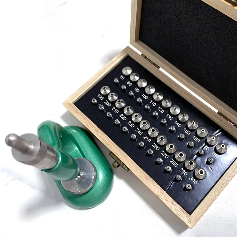 ABMH-Juego de prensa de reloj, aleación de aluminio verde con 48 Uds. De troqueles con tornillo micrométrico, Kit de herramientas de reparación de relojes de 4Mm y 4Mm