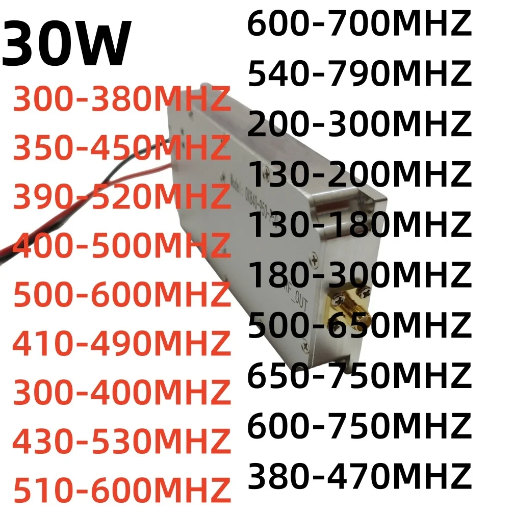 30WNEW 400-500MHZ 00-600MHZ300-380MHZ350-450MH430-530MHZ380-470MHZ540-790MHZ200-300MHZ POWER LTE AMPLIFIER NOISE GENERATOR