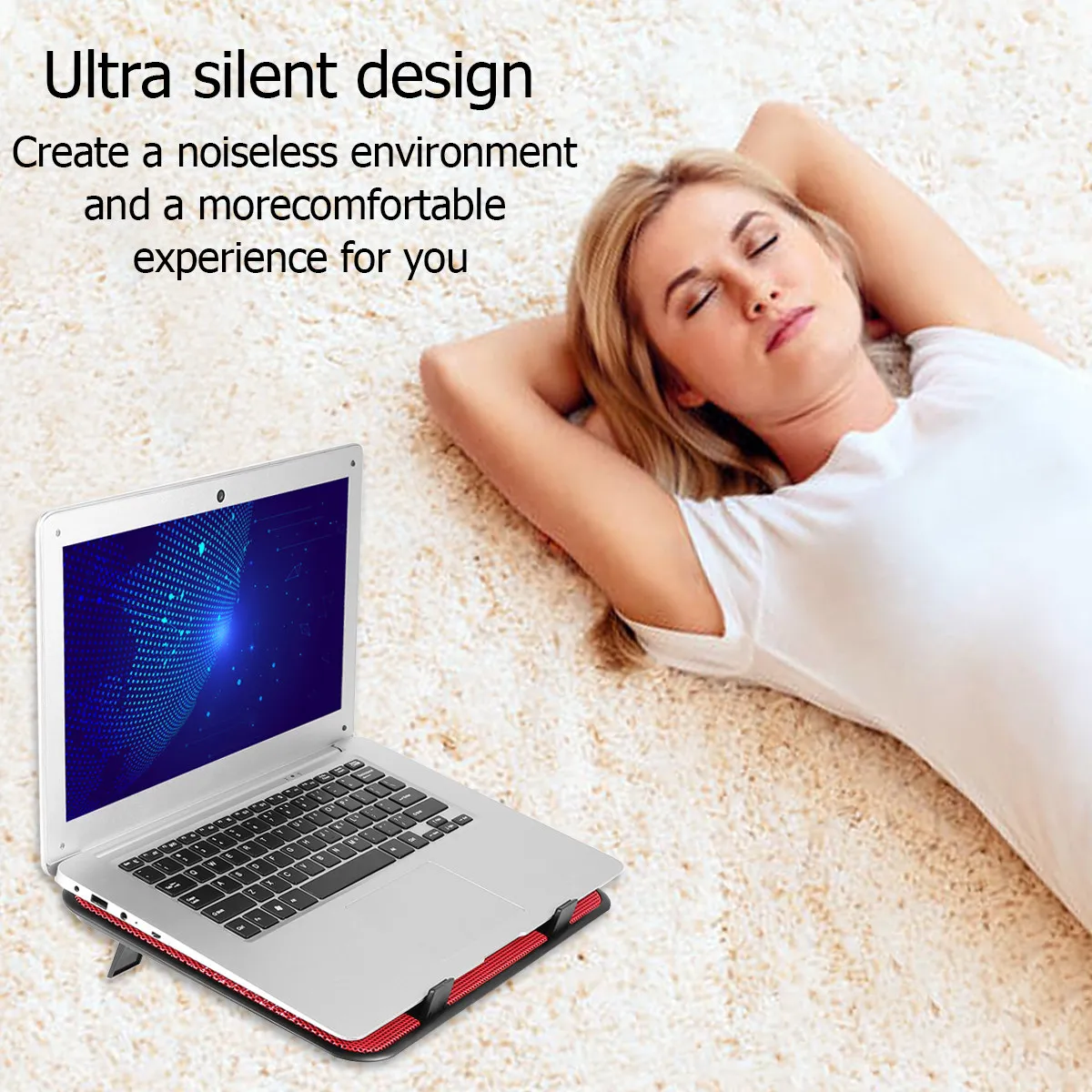 

Охладитель для ноутбука 14 дюймов, 5В USB, с двумя вентиляторами, тонкая регулируемая подставка для охлаждения ноутбука, металлическая панель, тихий и эффективный вентилятор для ноутбука