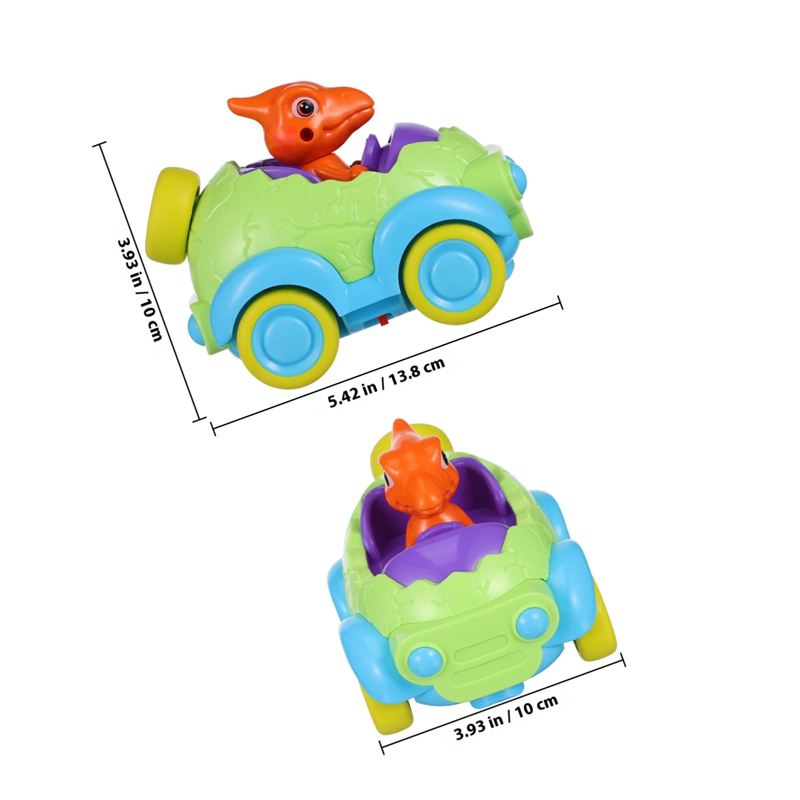 Zdalnie Sterowany Samochód Dinozaur Wyścigowy dla Dzieci ze Światłami Dźwiękami Kreskówkowy Design Zwierzęcy Wytrzymały Samochód RC dla Maluchów Prezent na Święta