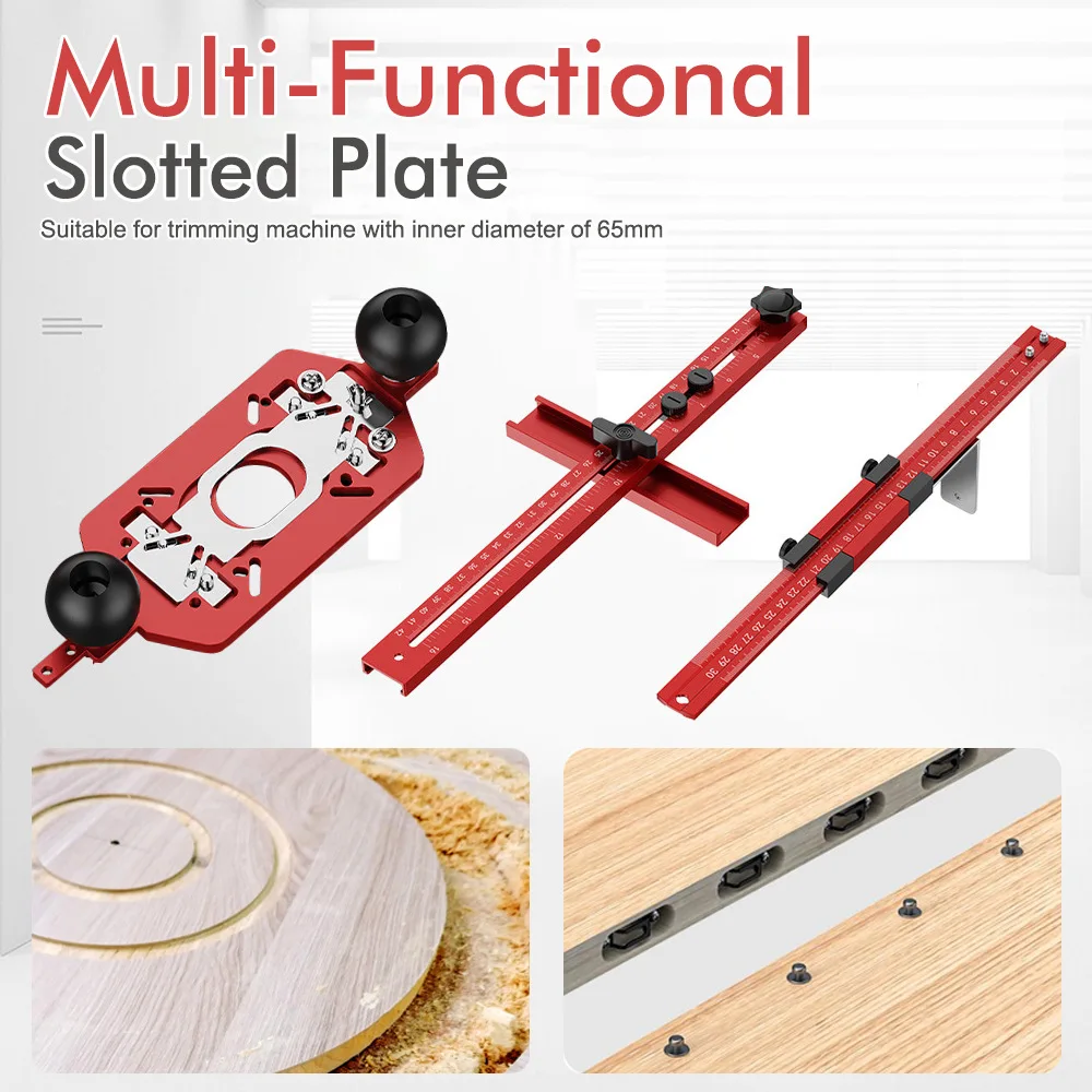 Gong machine multi-functional base trimming milling round slotting woodworking three-in-one aluminum alloy multi-functional base