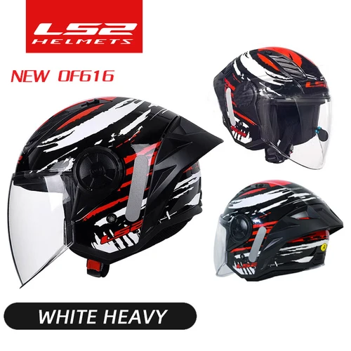Imagen 2 del producto LS2-casco de motocicleta 3/4, Cascos de cara abierta, OF616, Airflow Ⅱ, ala trasera grande, Jet Scooter, medio casco Para Moto