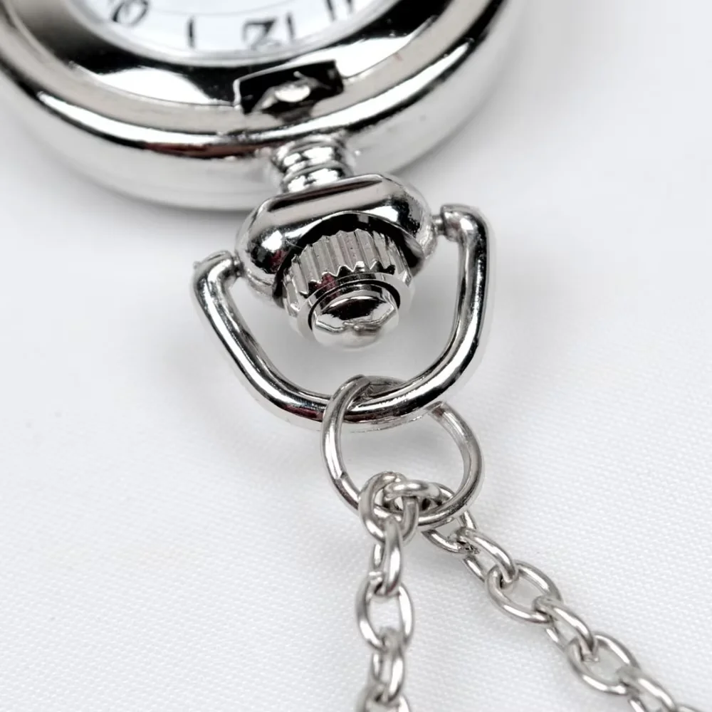 Fashion Colored Glaze Enamel Pocket Watch Flower Skull Design Silver Necklace Pedant Montre Exquisite Women Fob Watch