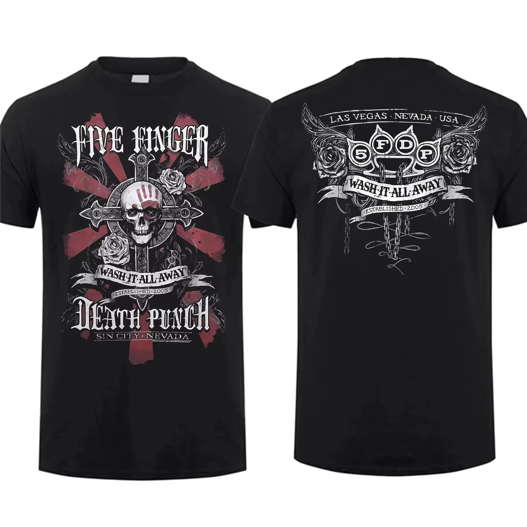

Fashion Men T Shirt Double Sided No Regrets Black By Five Finger Death Punch T-shirt Graphic Youth Cloth Streetwear Summer Top