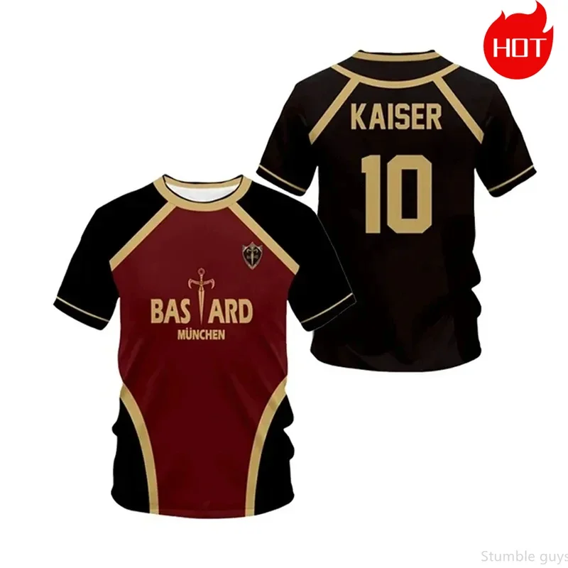 Herren Damen Mode Blaues Umkleidekabinen-Anime-T-Shirt Fußballtrikot Jungen Kleidung Mädchen Kurzarm Harajuku Cosplay Oberteile