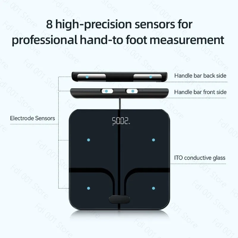 New professional eight-electrode body fat scale independent station intelligent APP weight scale dual-frequency