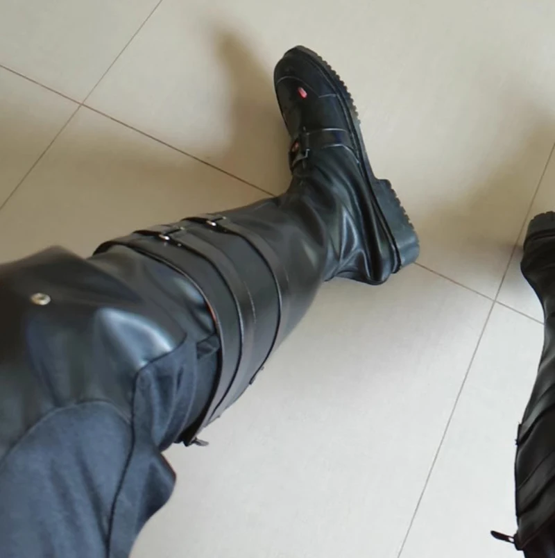 Spiel Wuthering Waves Rover Männliche Cosplay Schuhe Schwarze Stiefel Männer Frau Halloween Party Karneval Roleplay Kostüm Schuhe Angepasst