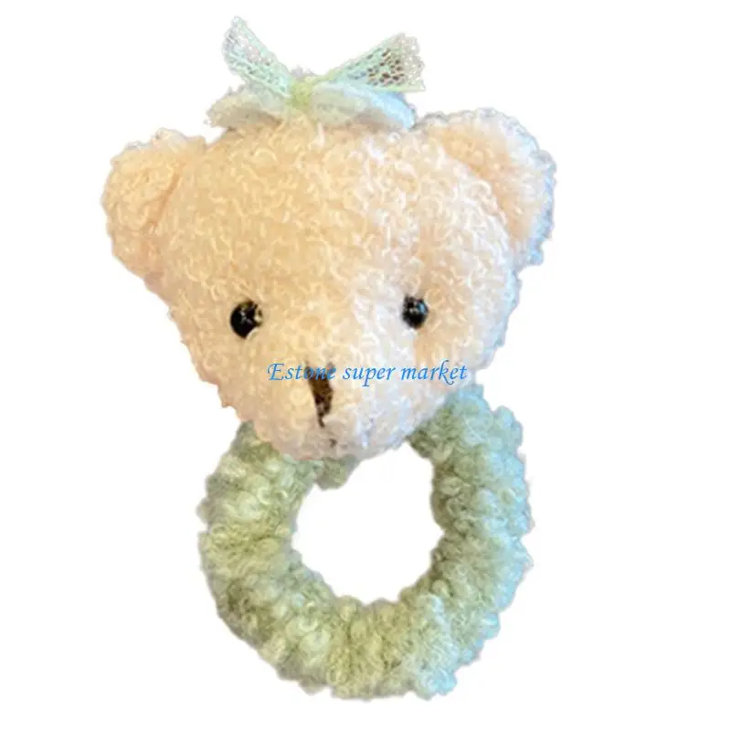 

090B Bear Hair Tie Plush Hair Scrunchie Animal Scrunchie for Baby Girls