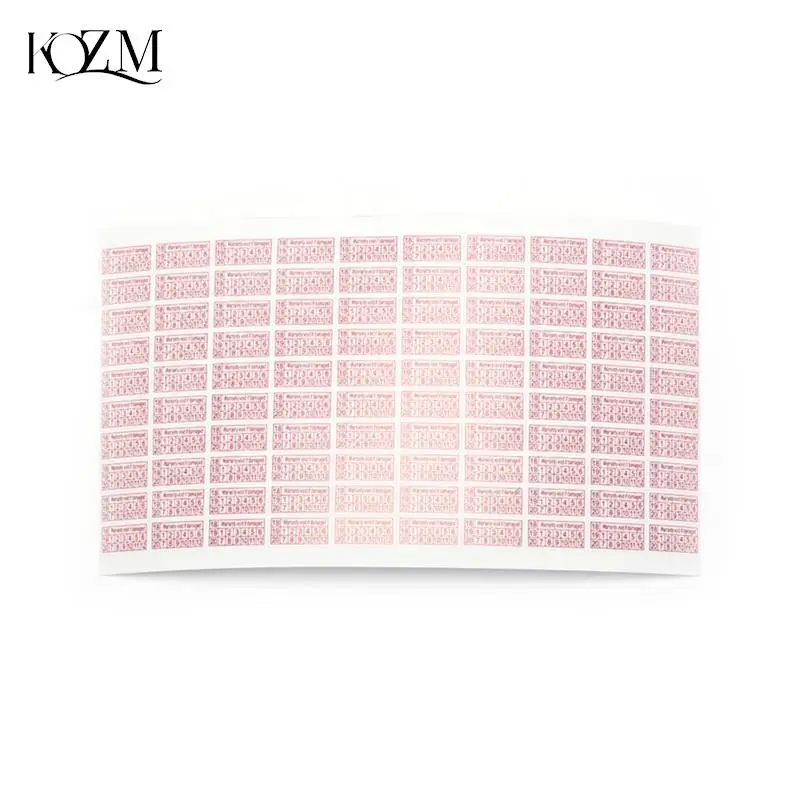 200Pcs Garantie Vervalt Indien Verwijderd Sticker Jaar Rode Kleur Rechthoek Fragiele Label Stickers