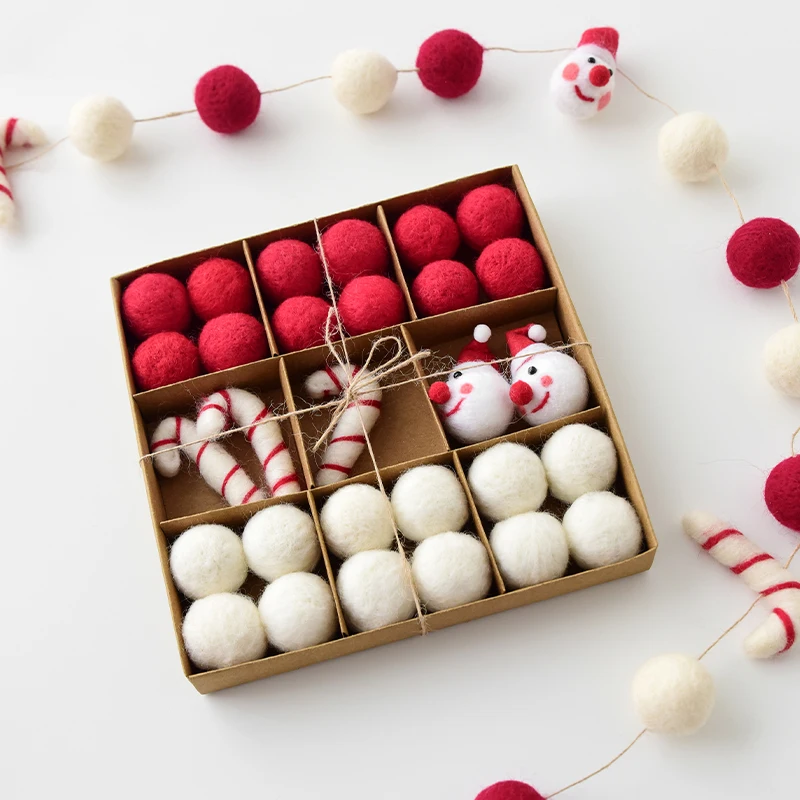

Рождественские украшения Шерстяной фетровый шар для пожилых людей Снеговик Мини