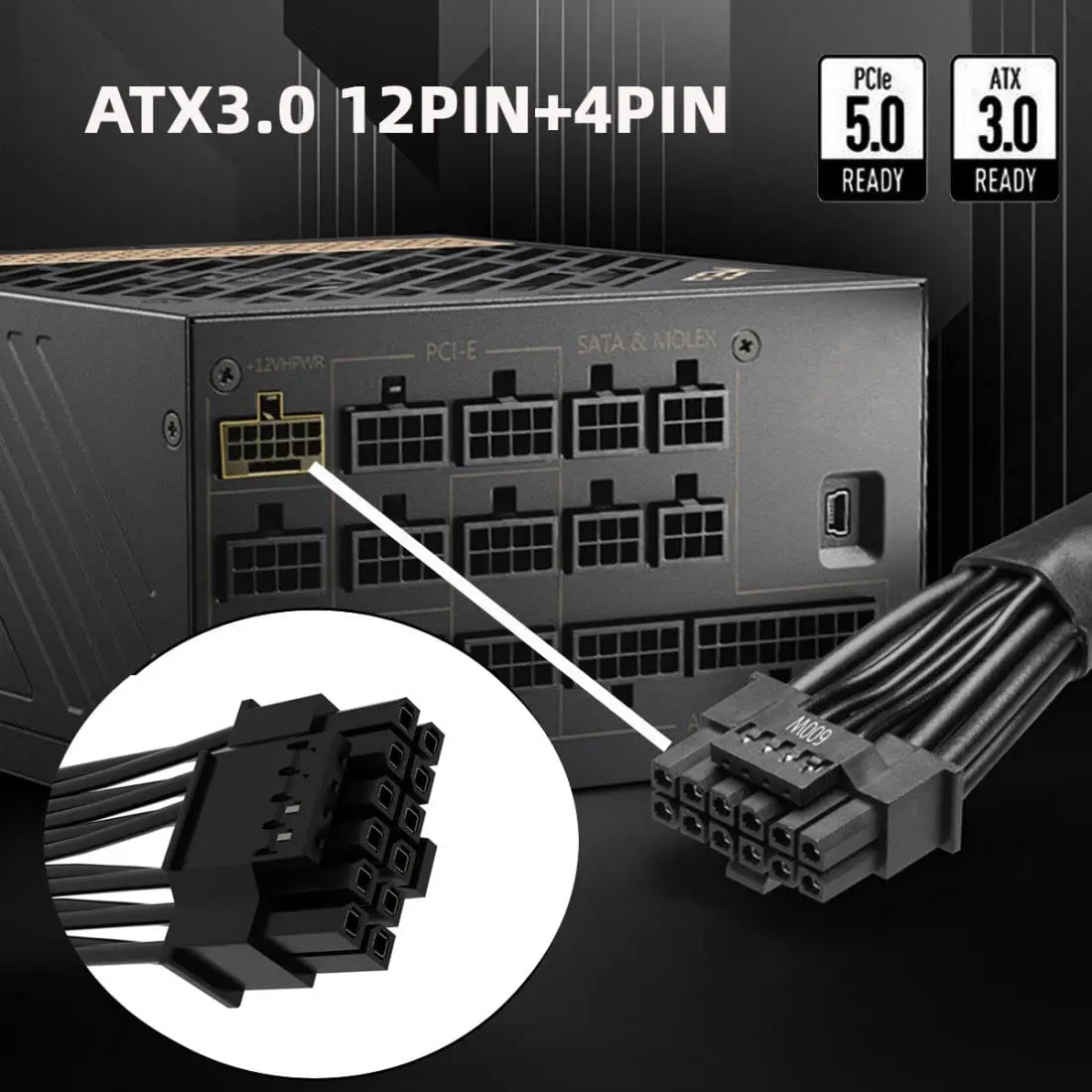 RTX4090 RTX4080 12VHPWR 16P(12+4) to 4x8-pin Splitter 12VHPWR to 2x8Pin 90 Degree Elbow Connector Adapter