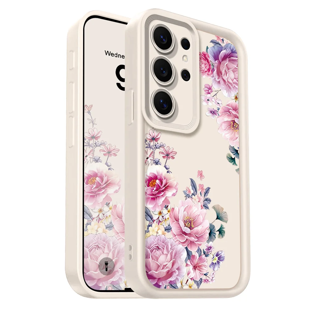 Damask Flower Phone Case For Samsung Galaxy S26 S25 S24 FE Plus Ultra 5G Staircase Soft Cover