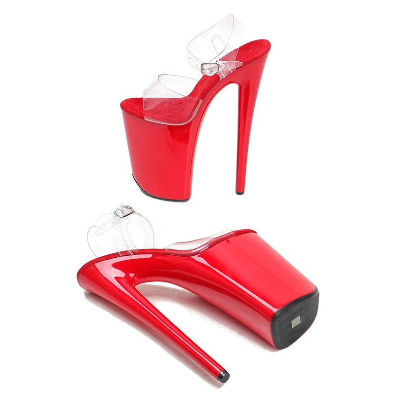 Leecabe 23CM/9inches PVC upper Platform Sexy High Heels Sandals Pole Dance shoes