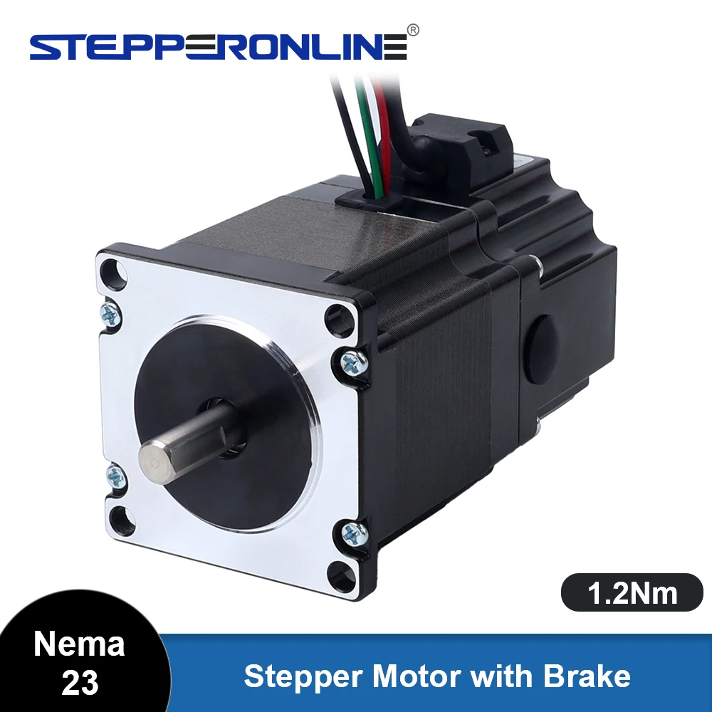 STEPPERONLINE Nema 23 Stepper Motor 1.2Nm 4.0A 96mm with 24V 4.5W Electromagnetic Brake for CNC Machine Automated Equipment