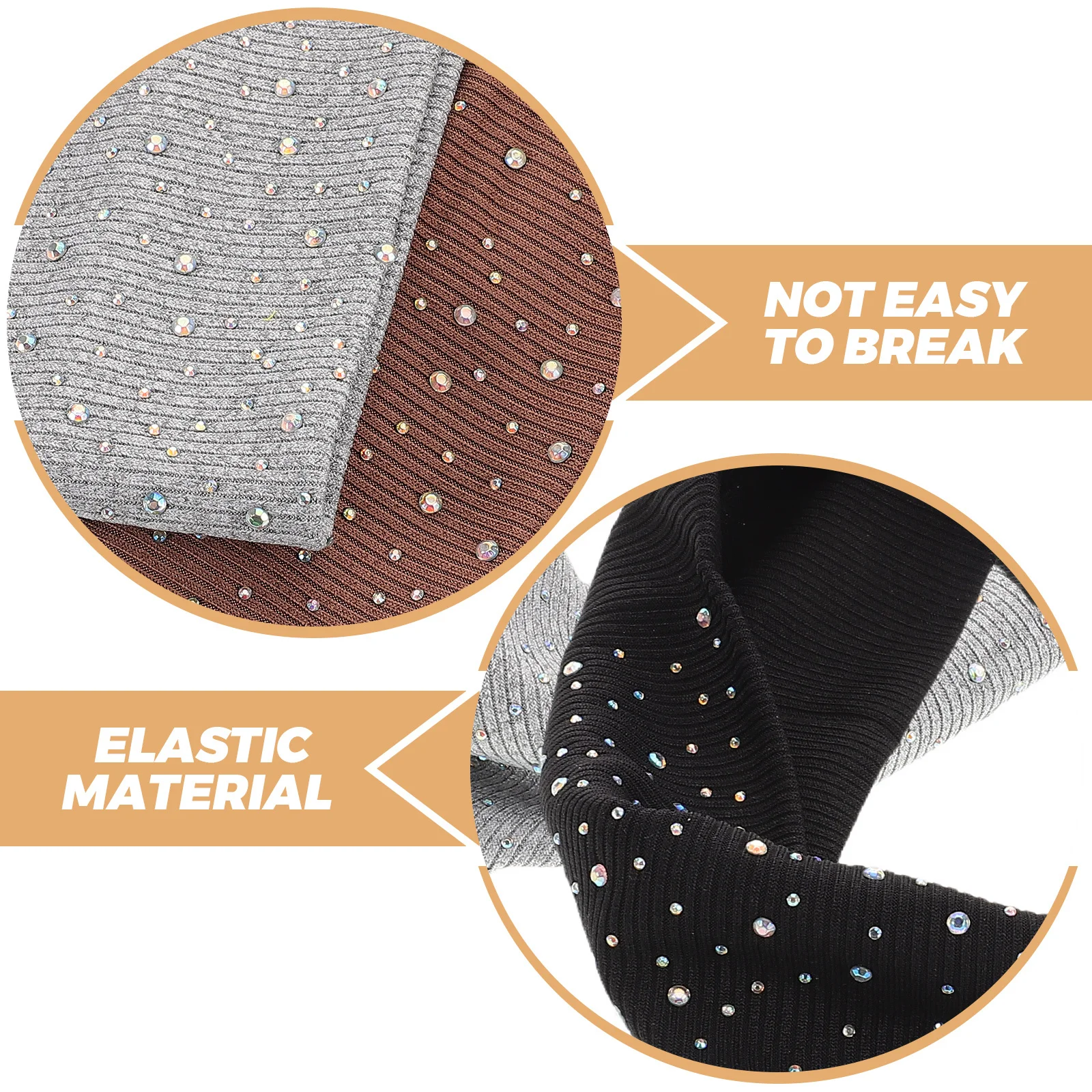 3 قطع عقال عمامة واسعة حجر الراين مطرز إكسسوارات الشعر المرنة للنساء الفتيات اليوغا الجري اللياقة البدنية تجريب تألق