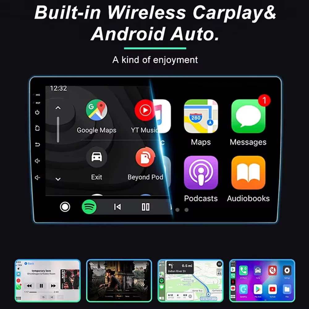 9.7 ''Android Wireless CarPlayสําหรับFord C-MAX Kuga 2 Escape 3 2012 - 2019 รถมัลติมีเดียCarplay 5G WIFI GPSไม่มี 2din DVD