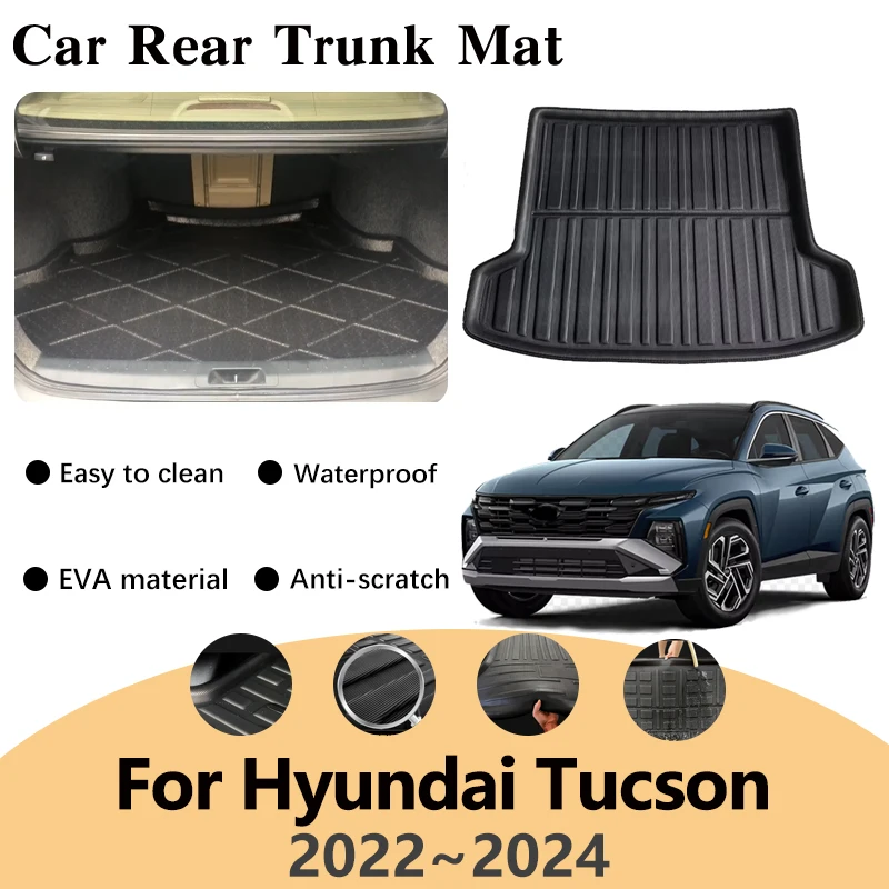 

Car Trunk Pads For Hyundai Tucson 2023 Accessories NX4 LWB 2024 2022 EVA Material Floor Tray Liner Anti-Slip Auto Accessories