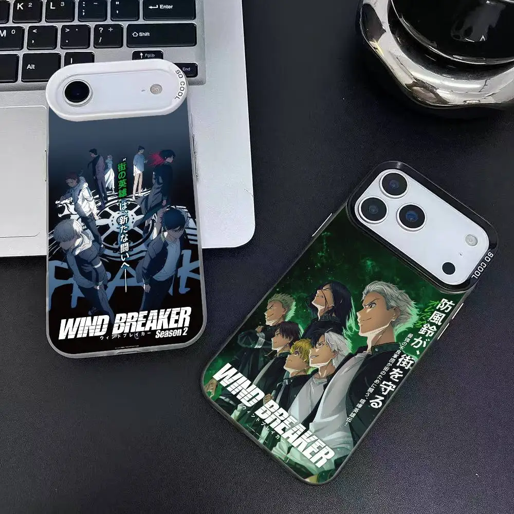 أنيمي الرياح قواطع ساكورا جراب هاتف آيفون 12 13 14 15 16 17Pro ماكس زائد حماية تصفيح غطاء الهاتف