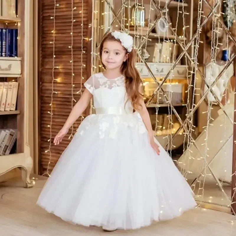 Princess Dresses for Very Elegant Party Flower Girl Dresses Hand Made Little Child Wedding Vintage Pageant Communion Gift