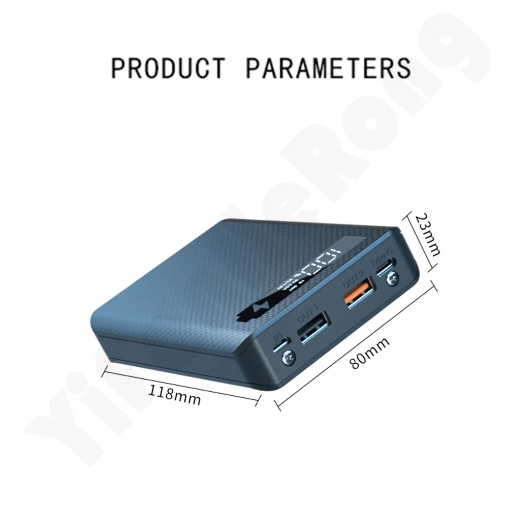 (بدون بطارية) نوع C مخرج USB مزدوج 5x18650 بطارية لتقوم بها بنفسك حامل صندوق بنك الطاقة للهاتف المحمول والكمبيوتر اللوحي