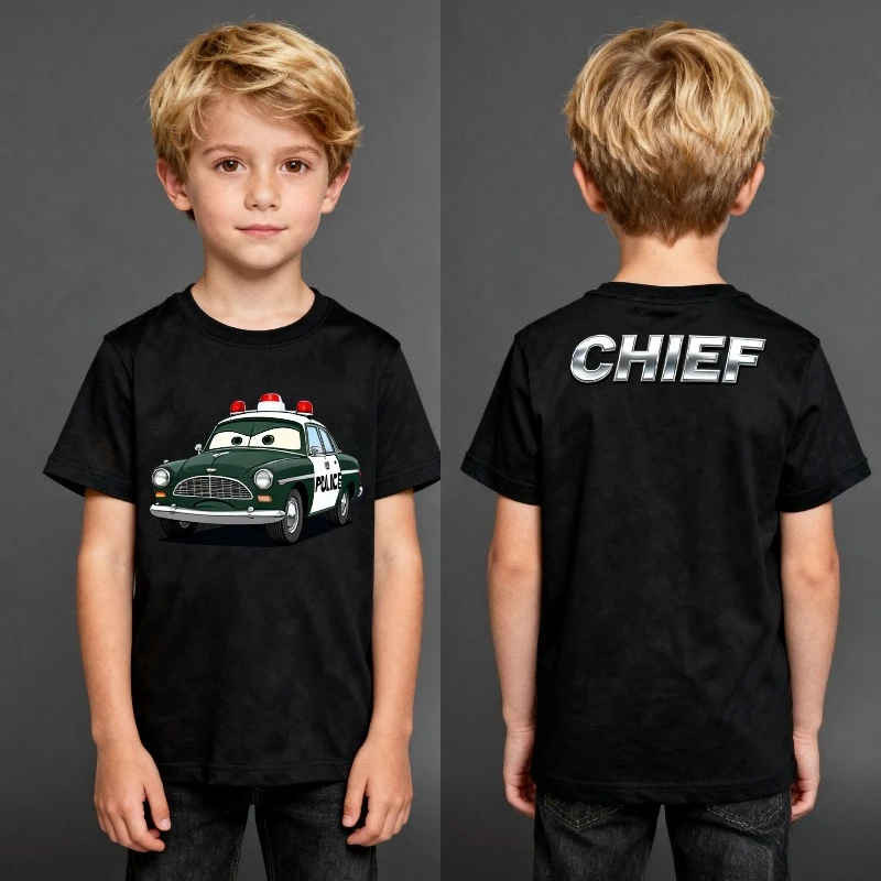 

Brand Disney Cars Trend Summer Print Crew Neck Cotton T-Shirt Boys and Girls Loose Casual Trend Student Gifts Kids Clothes Boys