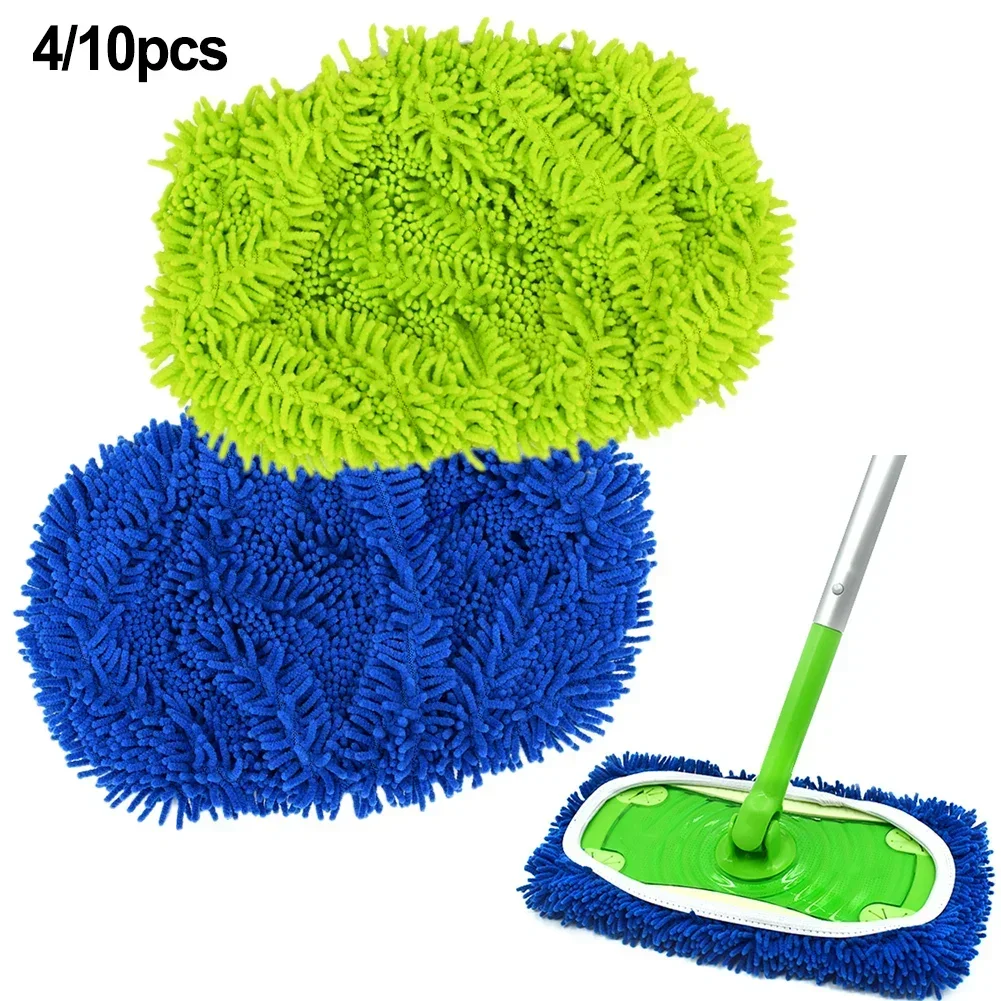 

4/10pcs Reusable Microfiber Mop Pads Mopping Pads Dry And Wet Cleaning For For Sweeper Vacuum Cleaner Parts