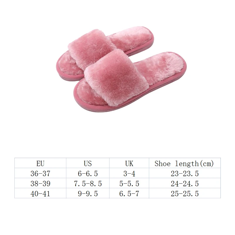 1 Pair Women Slippers New Fashion Plush Shallow Mouth Indoor Outdoor Flip-flop Casual Bedroom Solid Color Slides Shoes