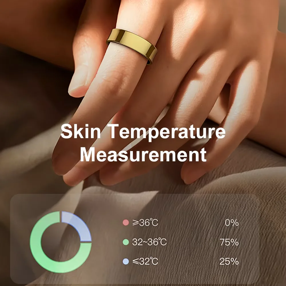 Nuovo R09 Smart Ring Uomo Donna con custodia di ricarica, monitoraggio della salute e del sonno della temperatura della pelle 5ATM impermeabile per telefono Android IOS