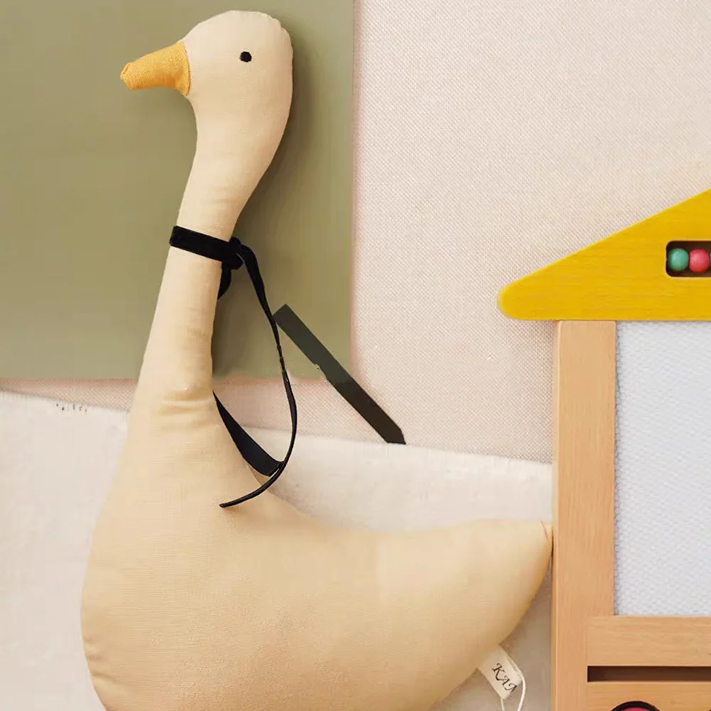 لعبة حيوانات قطيفة على الطراز الاسكندنافي لحديثي الولادة والرضع ، دمية مرافقة نوم جميلة ، أوزة كاواي للأطفال ، ديكور غرفة