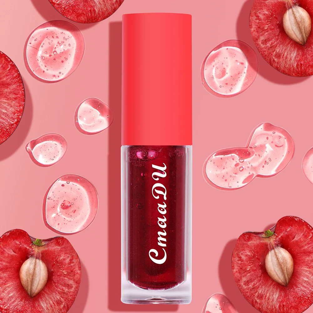 Cherry-flavored moisturizing lip balm, hydrating lip essence, nourishing lip care oil for dry lips.