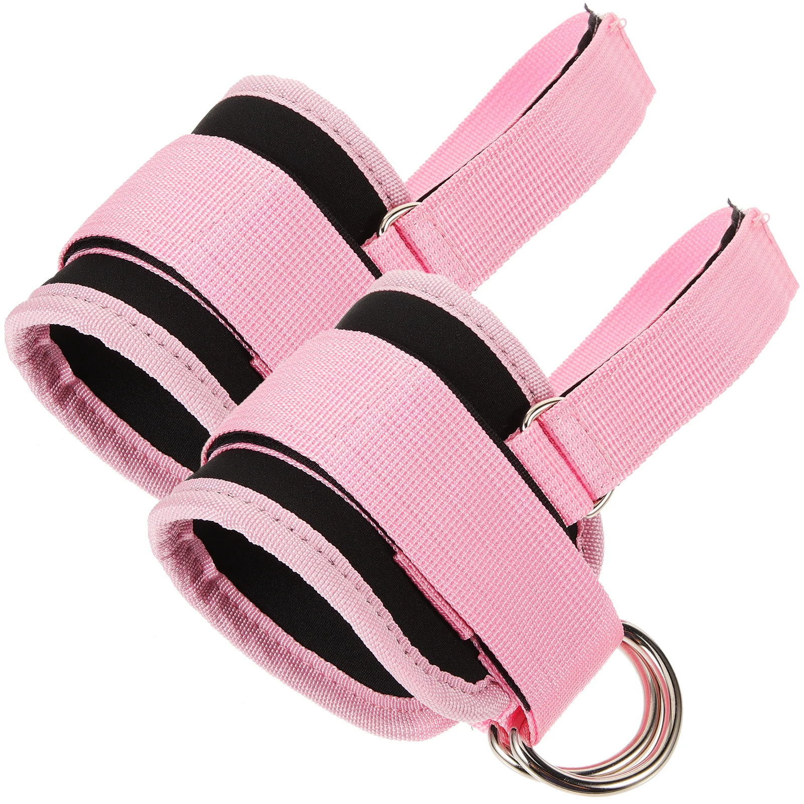 

Ankle Straps Trainer Bands for Working Out Attachment Cable Weights Lifting Pink Leg Cuffs Gym Strengthener Fitness