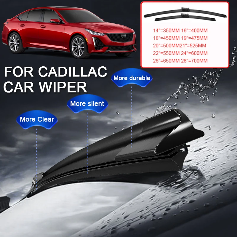 2PCS Car Blade Windshield Wiper Protect Rubber For CADILLAC CT4 CT5 CT6 ESCALADE LYRIQ OPTIQ SRX XT4 XT5 XT6 XTS Auto Accessory