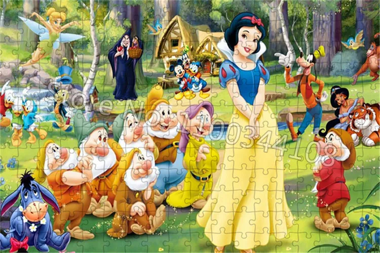 Snow White Prince Seven Dwarfs Puzzle Disney 300/500/1000 Pcs Jigsaw Puzzles Kids Educational Intellectual Toys Home Decoration