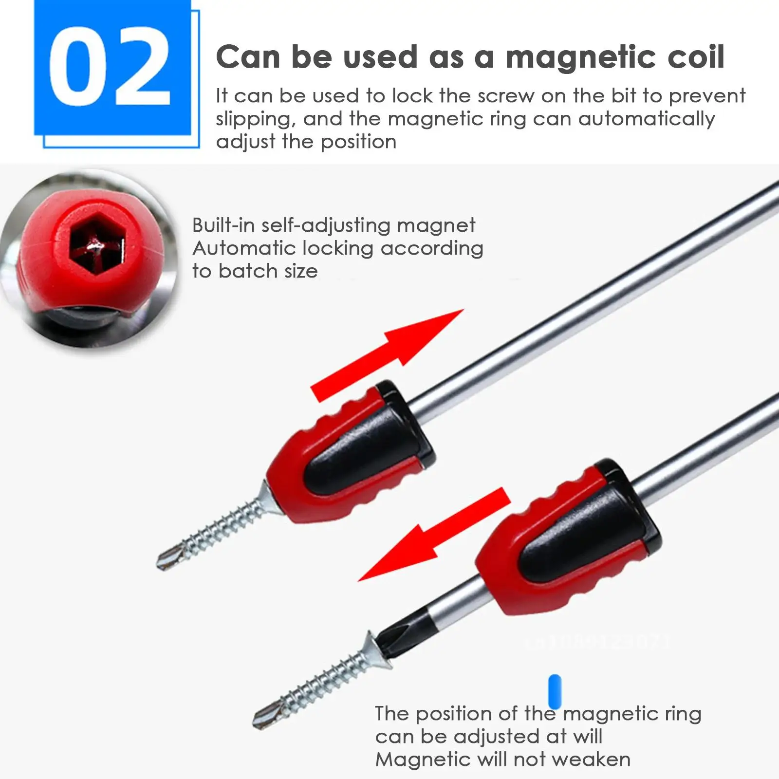 Screwdriver Bit Magnetic Ring 1/4'' Shank Screw Driver Plastic 2 in 1 Strong Magnetizer Demagnetizer for Electric Screw Bit