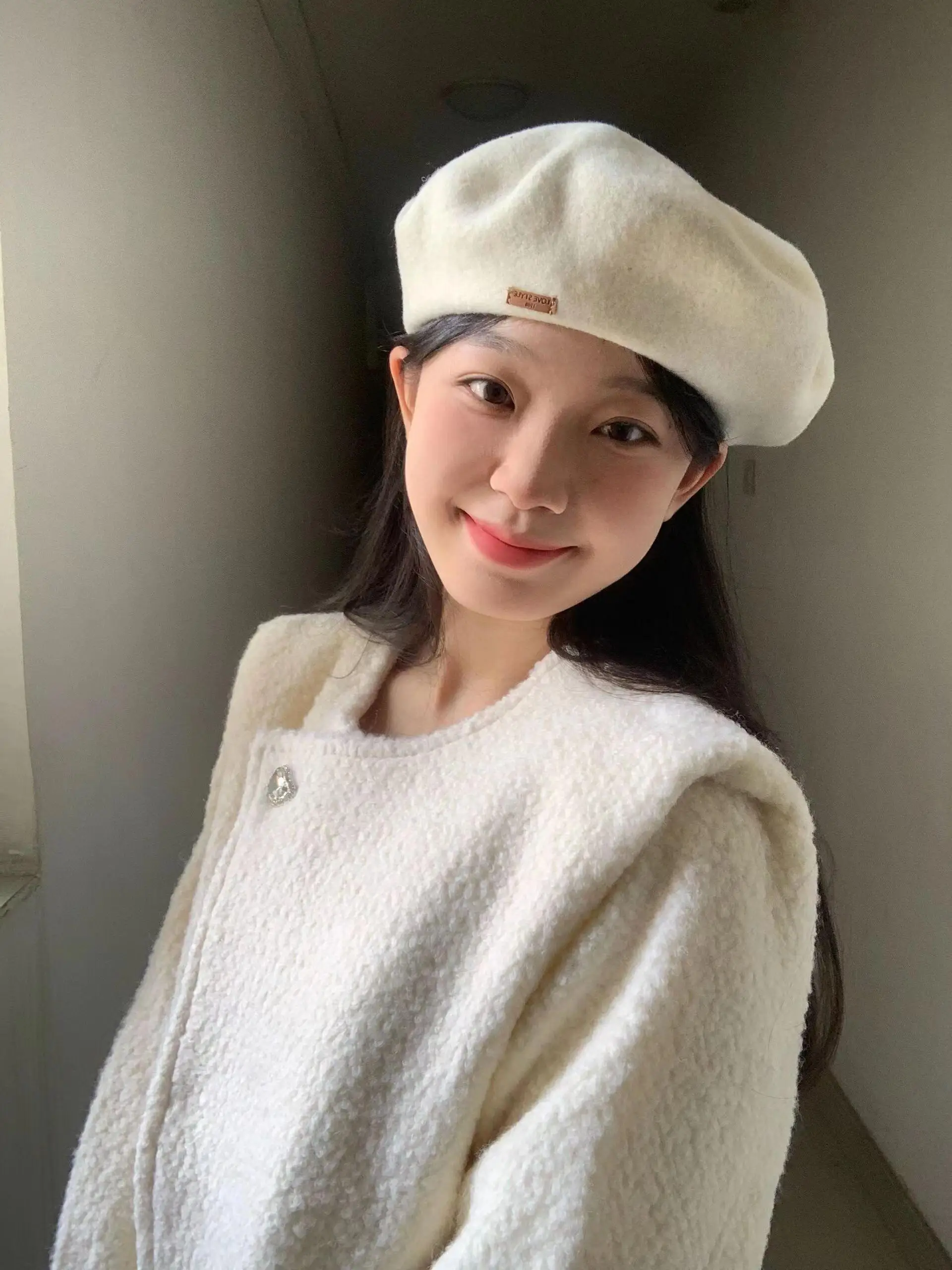 

Tweed Jacket Crop Womens Winter Cashmere Woolen Knitted Mock Illusion Contrast Two-Pieces Embroidery Unique Wool Warming Heating