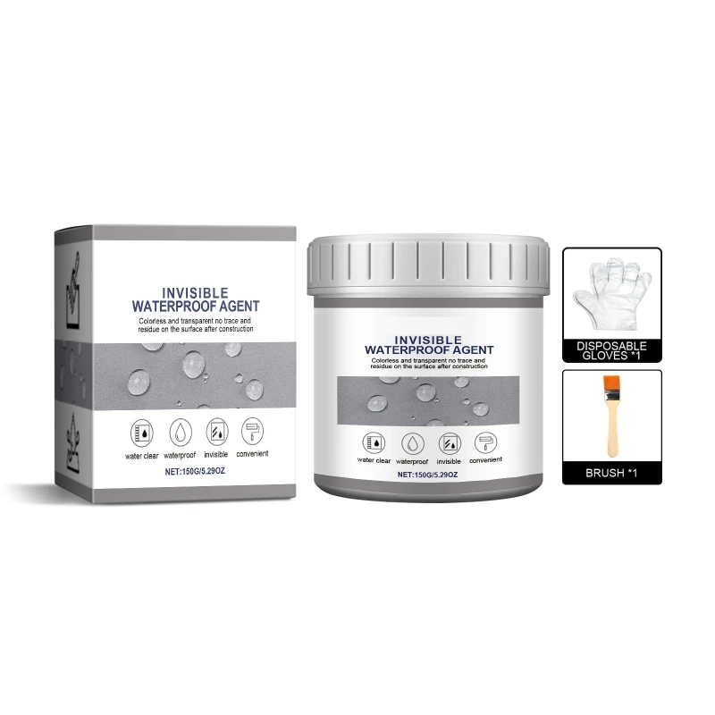 Прозрачное устойчивое к утечкам покрытие с одноразовой щеткой для перчаток для настенной черепицы
