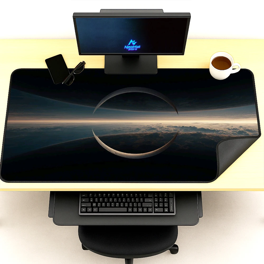 Space Universe Desk Mat Extra Large Table Mat 140x60 Gaming Desktop Mat Cosmic Horizon Playmat Aesthetic Computer Accessories