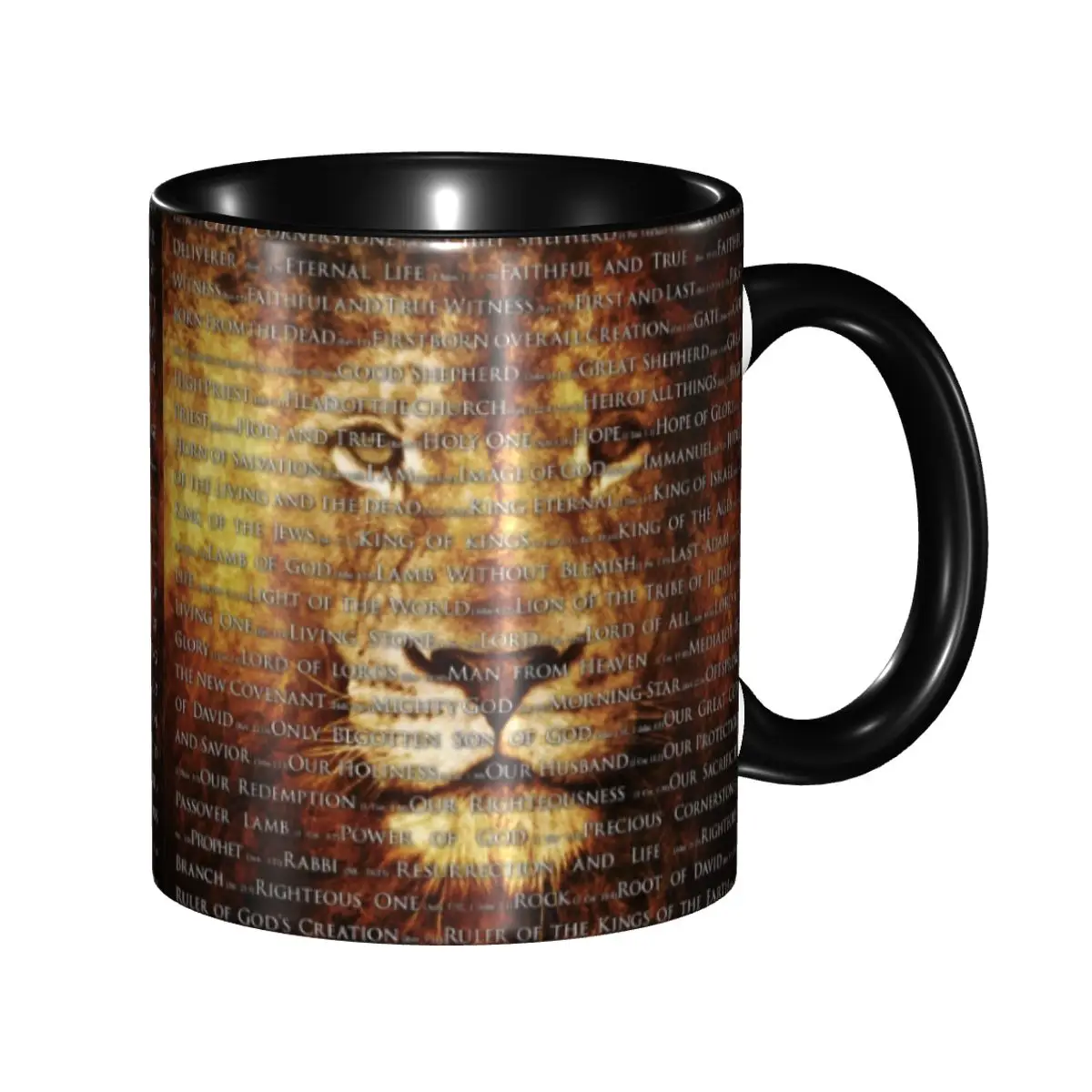 

Customized The Names Of God Jesus Lion Coffee Mug DIY Christian Catholic Ceramic Milk Tea Cups