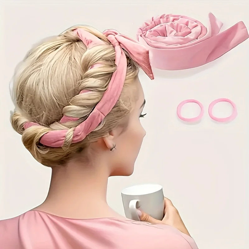 1 Piece of Heatless Hair Curler, Suitable for Women, Includes a Hair Tie, Sleep Curling Ribbon, Gentle DIY Styling Tool, Suitable for Natural Soft Waves, Suitable for All Types of Curly Hair