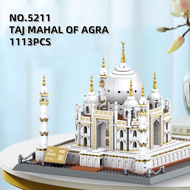 

1113 шт., мировая архитектура, новый Verson Taj Mahal-Agra, Индия, строительные блоки, кирпичи, собранное украшение, коллекция игрушек, подарок для девочек