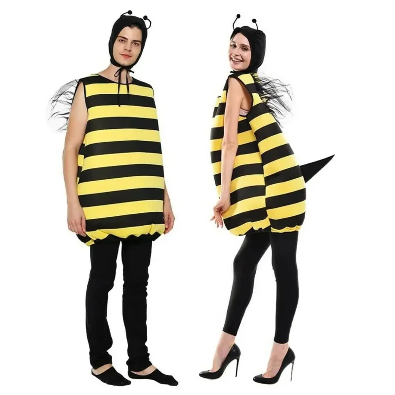 Adulto bumble bee cosplay traje das mulheres dos homens halloween animais roupas carnaval páscoa purim fantasia vestido ms31988