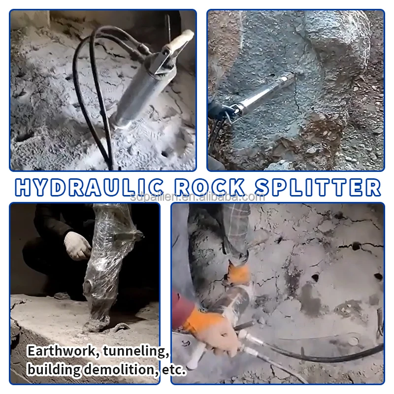 Concrete Splitter Hydraulic Concrete Breaking Excavation High Power Rock Splitting Tool For Quarrying Trenching Rock Splitter