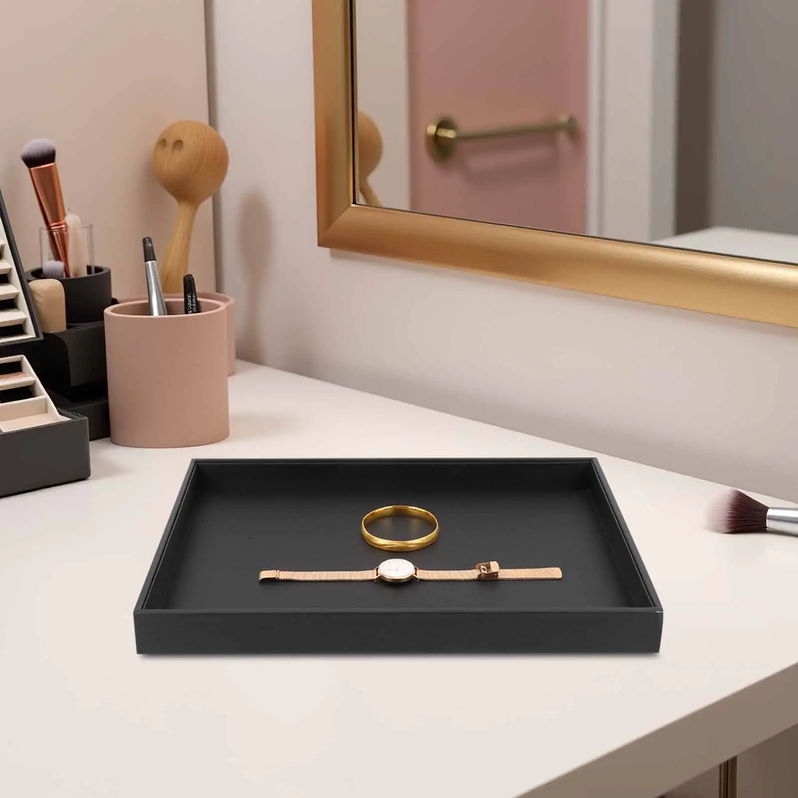 

1Pcs Jewelry Storage Plate Large Capacity Desktop Organizer Bedside Jewelry Tray Multipurpose Storage Plate Simple Tray