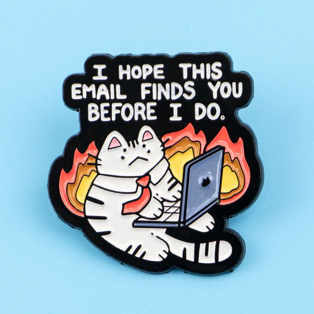 Funny Work Cat Enamel Pins Sarcastic Coffee Quotes Brooches for Backpacks Office Lapel Pins Gift for Coworkers & Cat Lovers