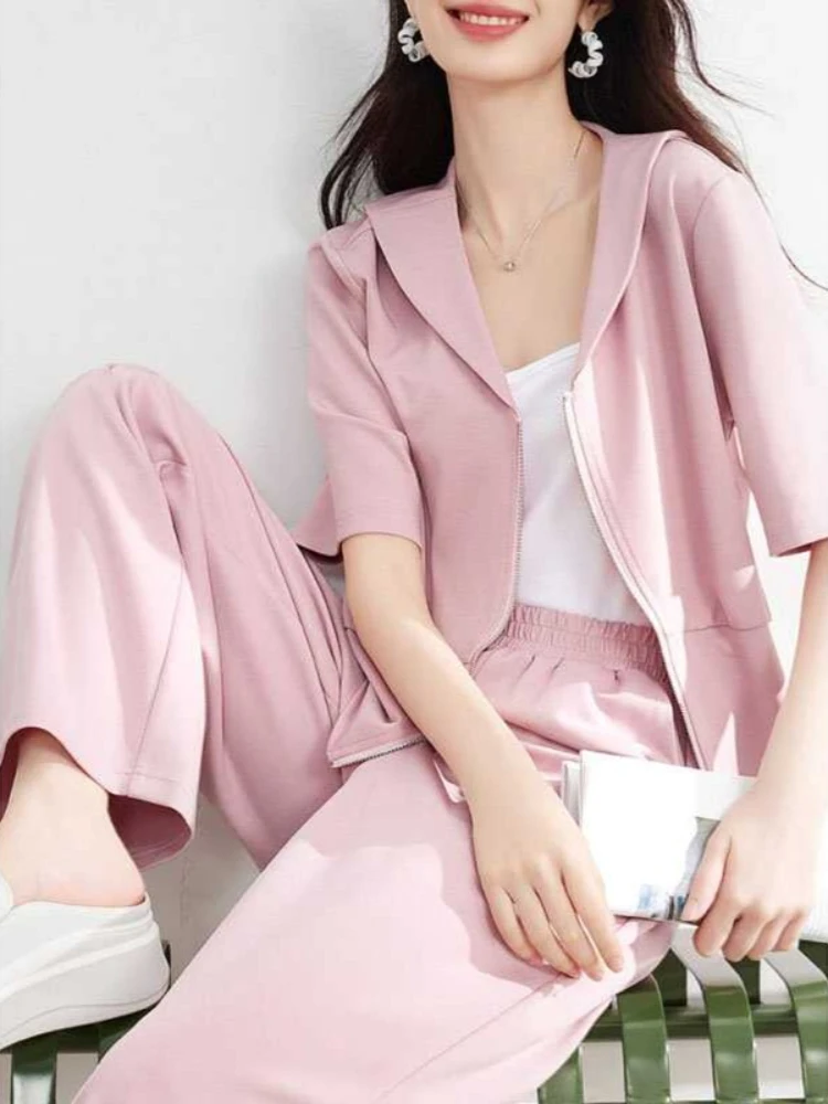 

2 Piece Sets Womens Outfits Spring Blouse Women Shirt Long Sleeve High Waist Pants Wide Leg Womens Trousers Two Piece Set Formal
