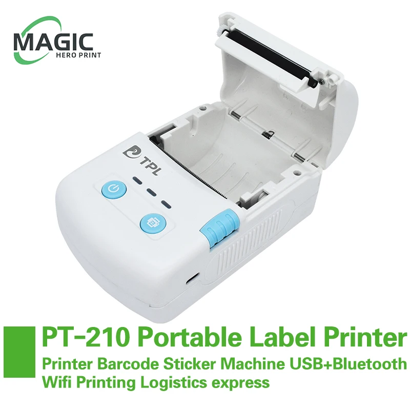 TP-210 Portable Label Printer Shipping label Printer Barcode Sticker Machine USB+Bluetooth Wifi Printing Logistics express