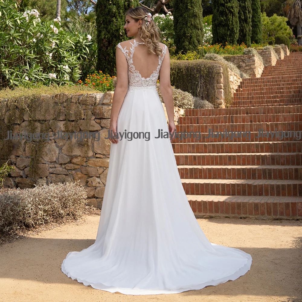 Schwangere Braut Kleider Angepasst Flügelärmeln V-ausschnitt Spitze Applique Empire Brautkleid Chiffon Boho Hochzeit Vestido De Noiva