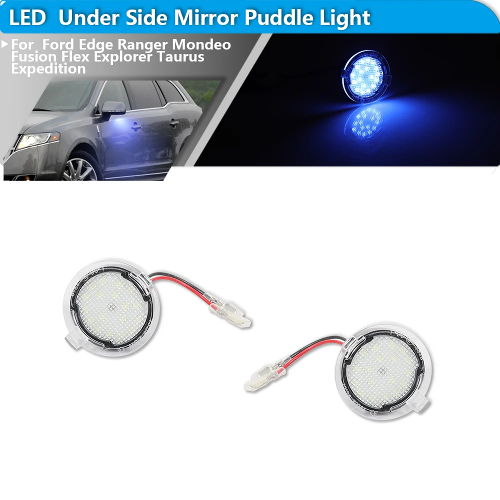 2PCS CANBUS LED Under Mirror Puddle Lights | for Ford Edge Ranger Mondeo Fusion Flex Explorer Taurus Expedition