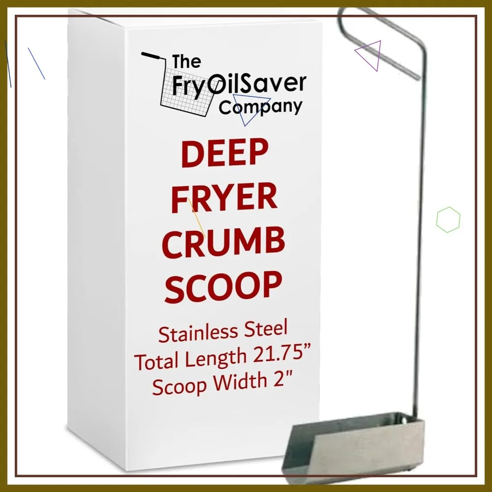 

V-Shaped Deep Fryer Strainer Scoop - Heat Resistant to 750F, Oil & Food Crumbs Strainer for Diner, Restaurant & Hotel