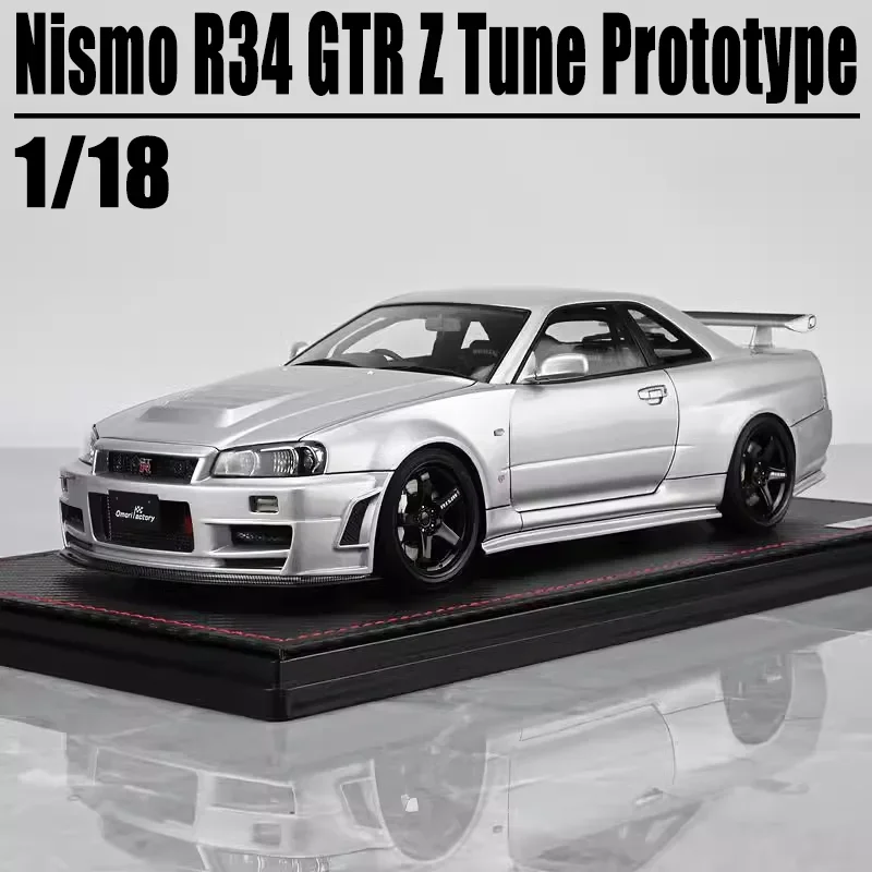 IG 1/18 Nismo R34 GTR Z Tune Prototype Alloy Toy Motor Vehicle Diecast Metal Model Gifts